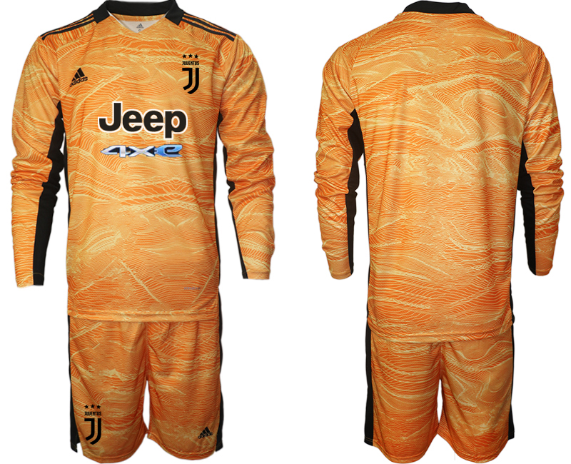Men 2021-2022 Club Juventus orange yellow Goalkeeper Long Sleeve blank Adidas Soccer Jersey->juventus jersey->Soccer Club Jersey